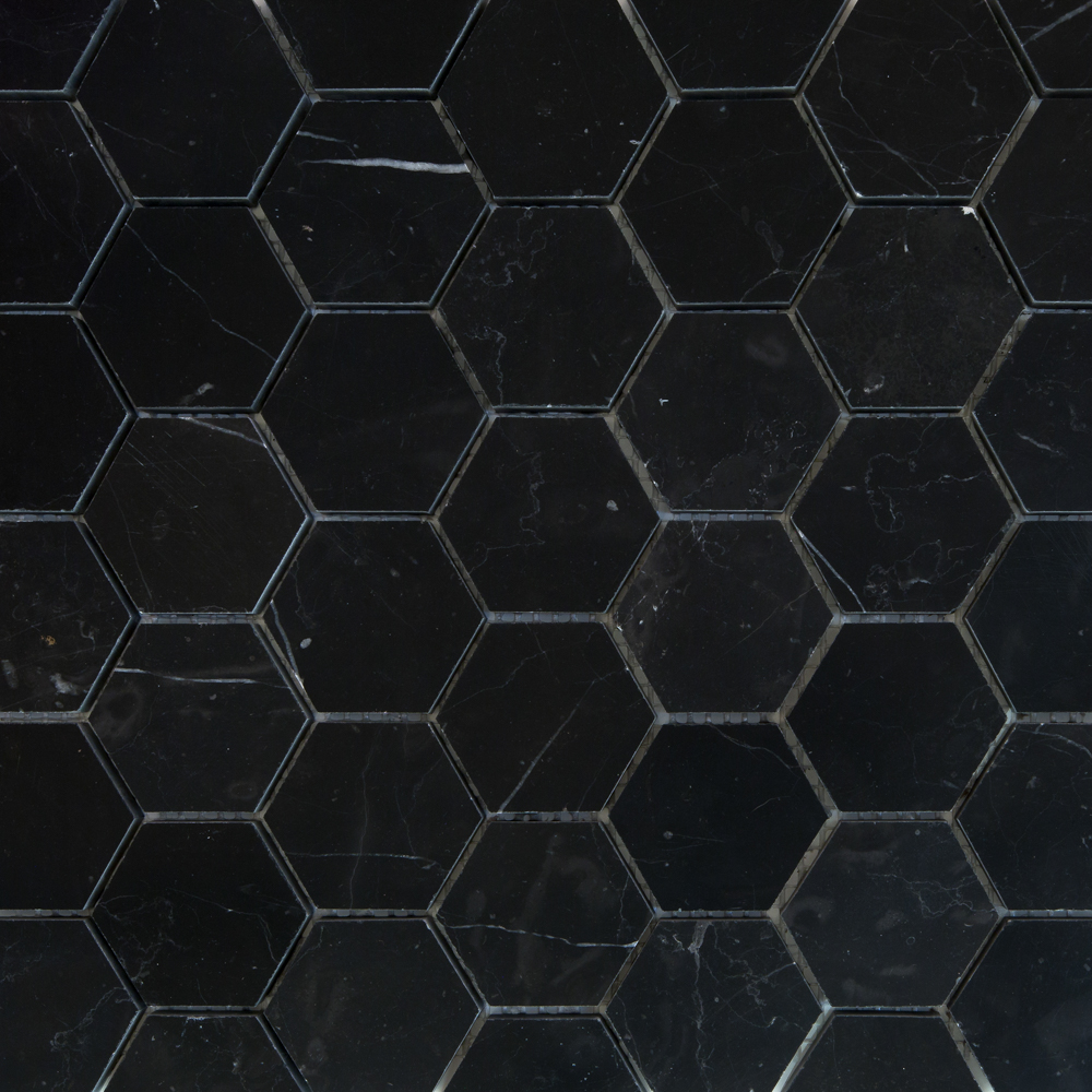 NERO MARMOR HEXAGON SILKEMATT 4,8X4,8 10MM