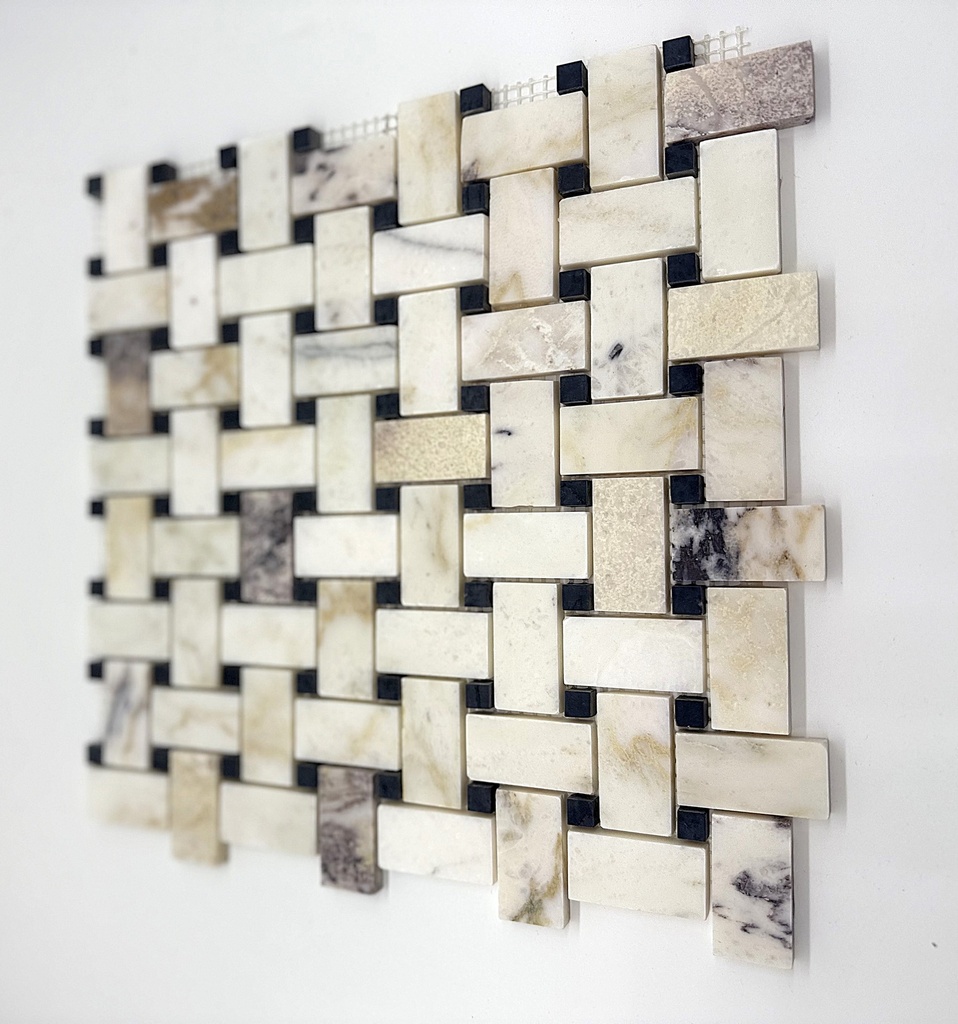 CALACATTA VIOLA BASKET WEAVE MOSAIC 30,6x30,6 8MM HONED