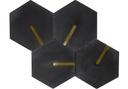 HEXAGON BLACK BRASS 17,4X15X1,6