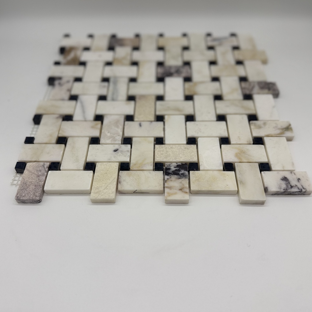 CALACATTA VIOLA BASKET WEAVE MOSAIC 30,6x30,6 8MM HONED (SILKEMATT)