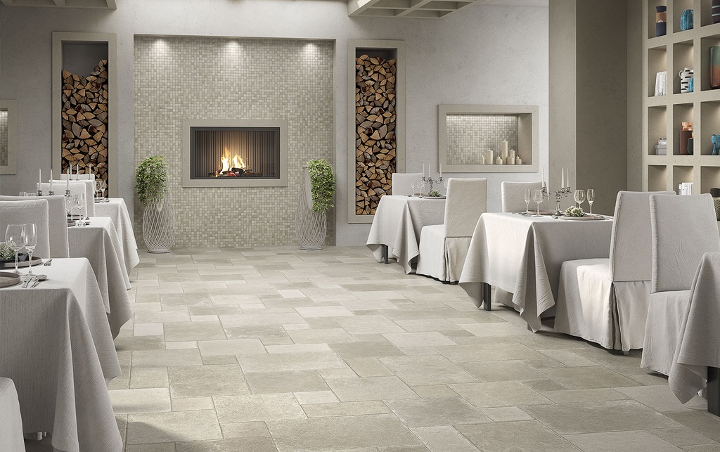 EFFETTO PIETRA DI OSTUNI TUFO 60X60 9MM MATT CHISELLED