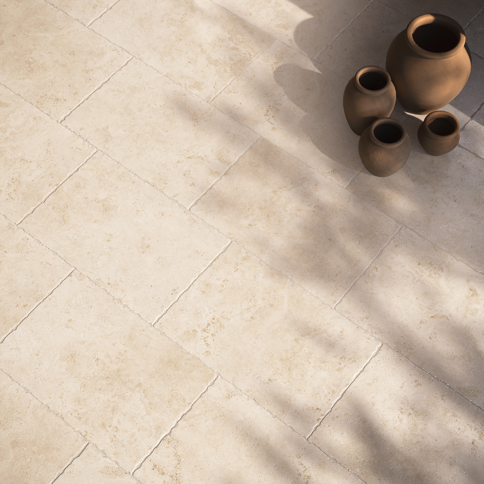 TIBUR BEIGE 20X20 9MM MATT CHISELLED