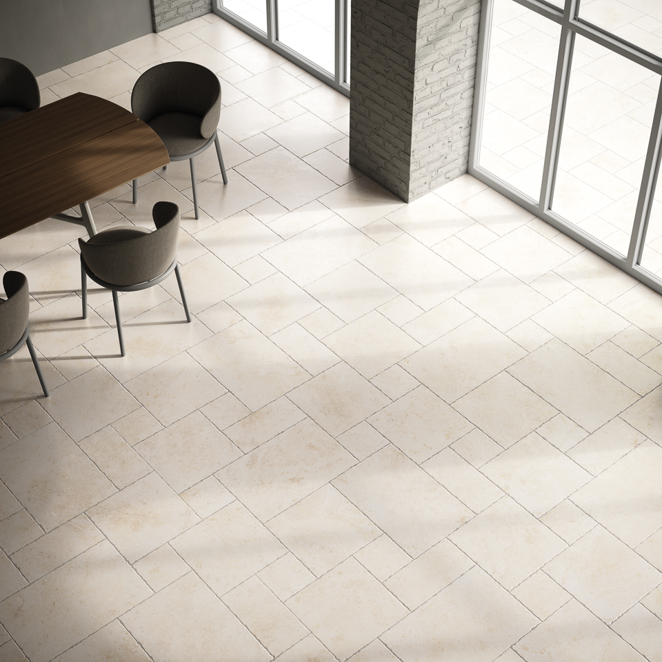 TIBUR BIANCO 20X20 9MM MATT CHISELLED