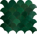 ZELLIGE DARK GREEN FISH SCALE 10X10