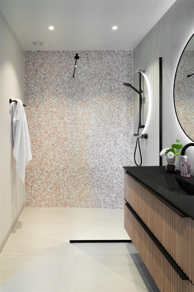 NORSK ROSA MARMOR COINS MOSAIC 32X32,5 7MM