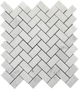 CARRARA HERRINGBONE MOSAIC 33X31 8MM HONED