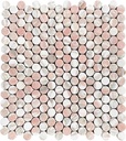 NORSK ROSA FAUSKE MARMOR COINS MOSAIC 32X32,5 7MM