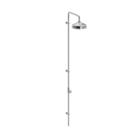 [TC30.533MT888] Kryssgrep utedusj (EPDM) med hageslange-tilkobling med Ø220 mm dusjhode (Bronsert messing)