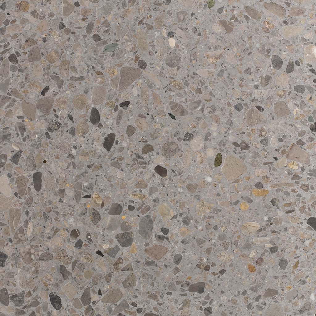 [AGSB461] TERRAZZO SB 124 GRIGIO ROTONDO 40X40 2CM HONED R9