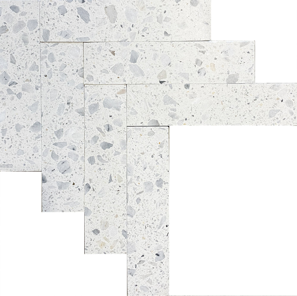 [ULA129] TERRAZZO BIANCO 7,5X30 16MM MATT