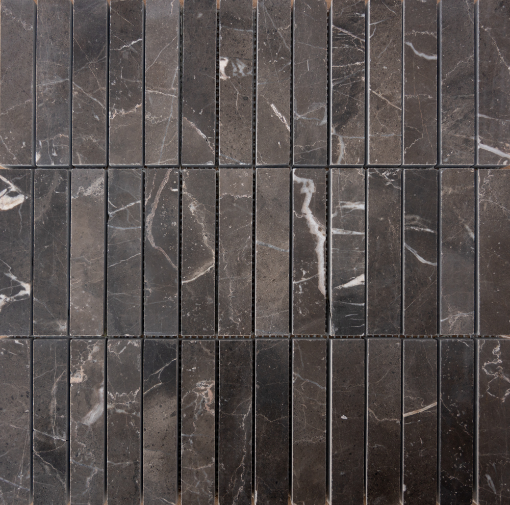 [ULA182] BRUN MARMOR PINSTRIPE MOSAIC 30,5x30,3 8MM HONED