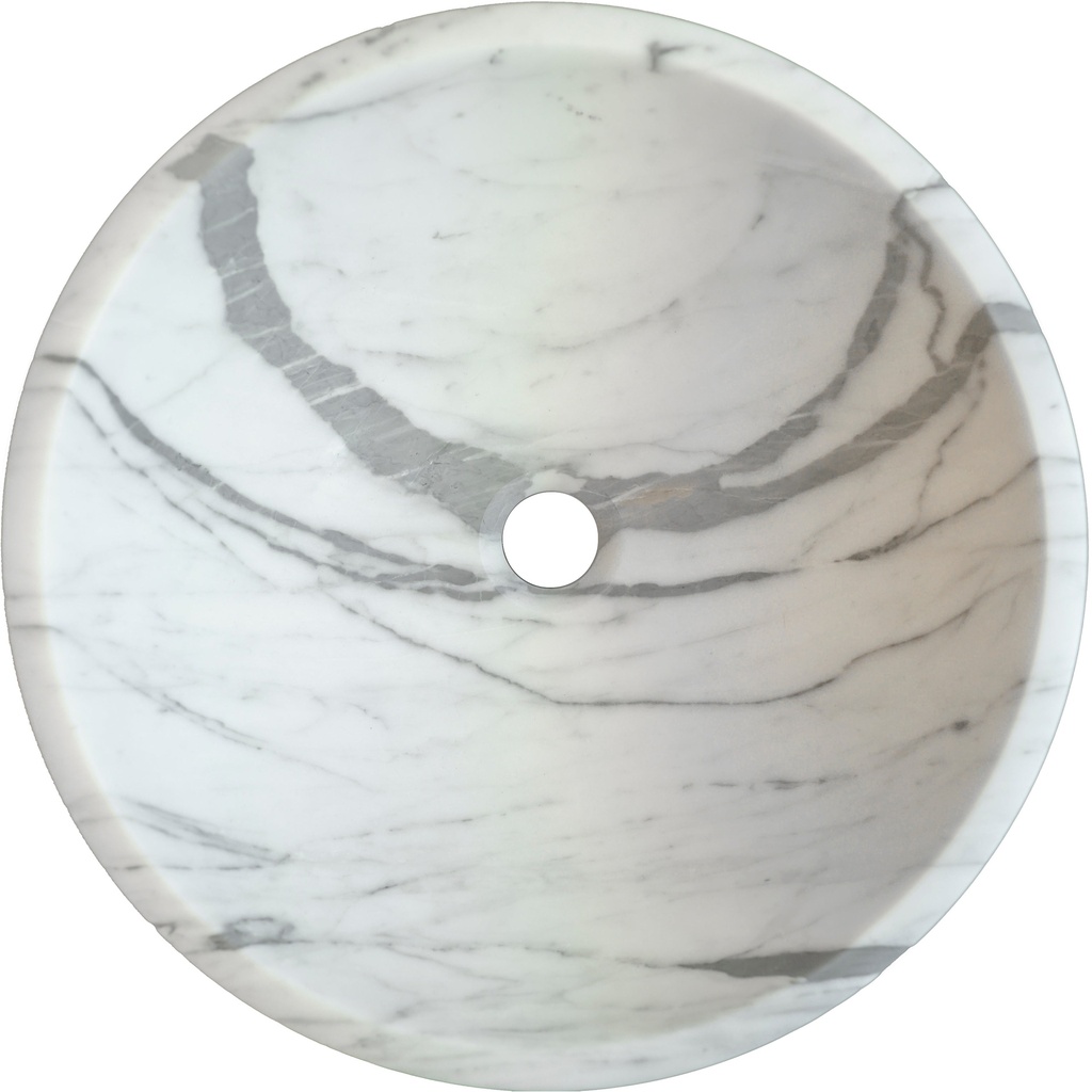 [ULA194] CARRARA MARMOR SERVANT Ø42 CM 14,5 CM HØY