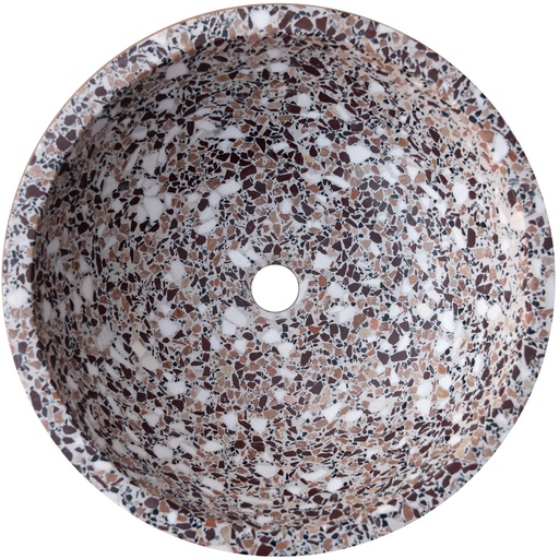 [ULA203] Terrrazzoservant Burgunder Rund Ø42 cm