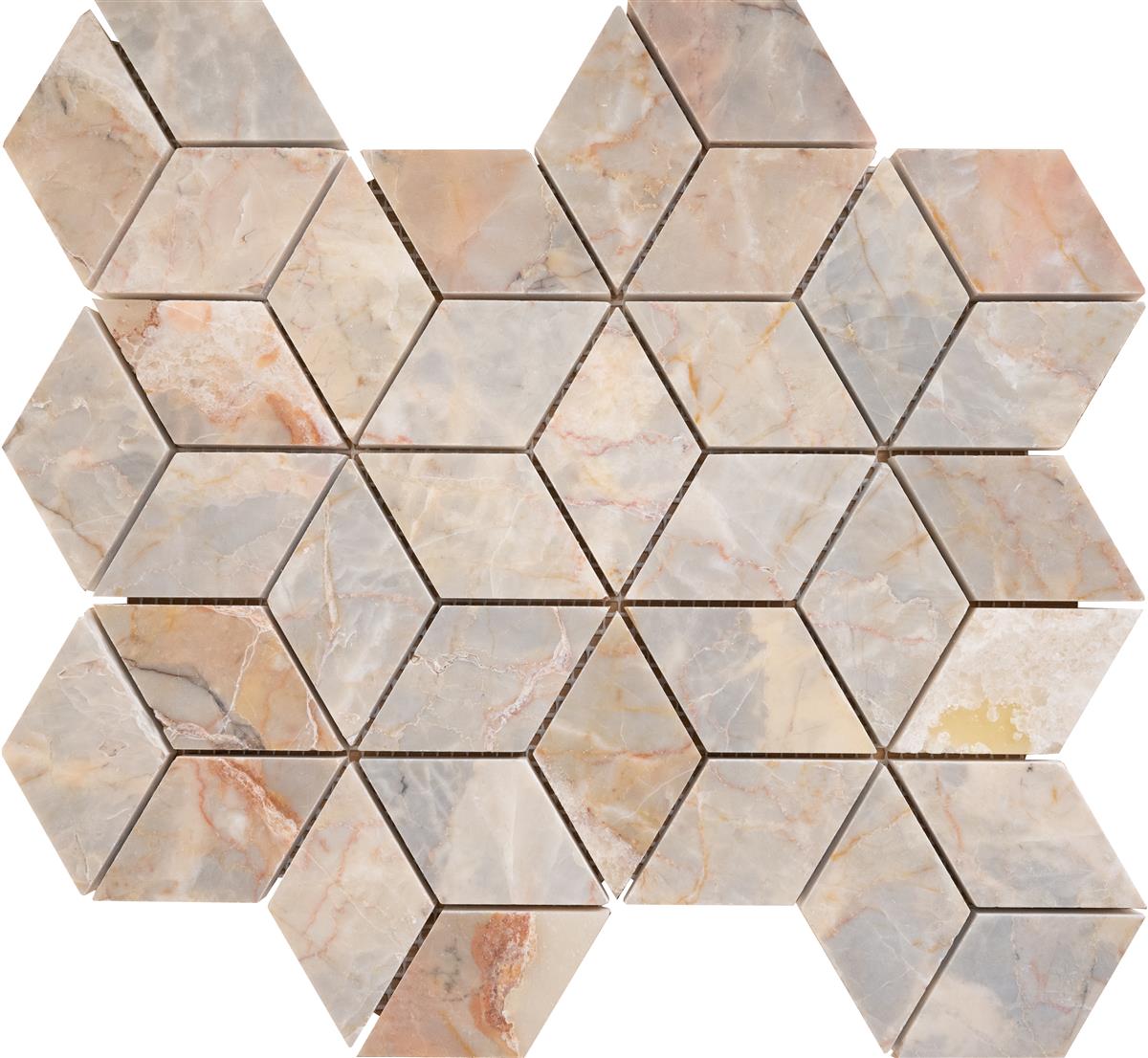 Emperador Golden Diamond mosaic 7,5x4,5,x1 cm