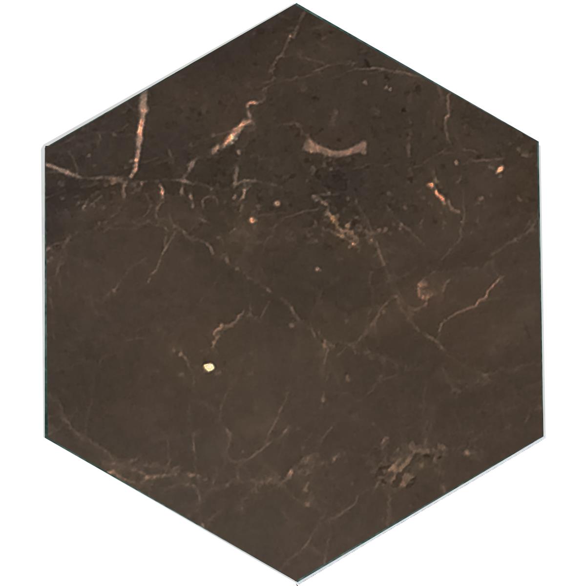 Brun Marmor hexagon 15x17,3x1 cm