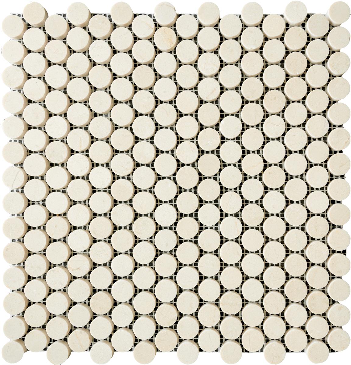 Crema Marfil Coins Mosaic 30,5x30,5x0,7 cm