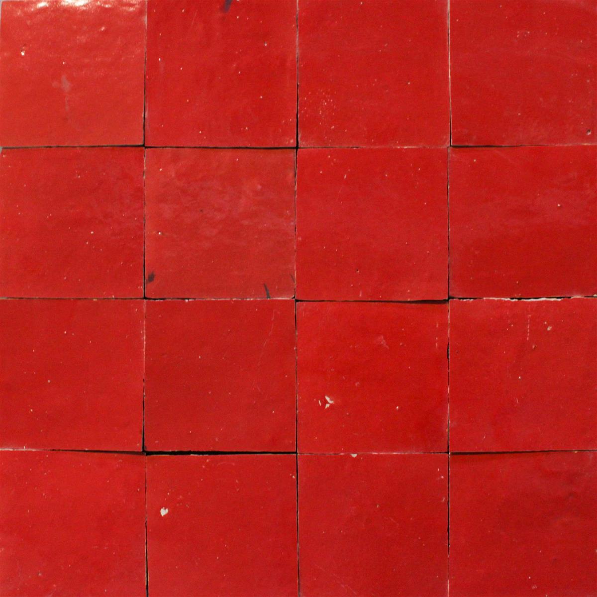 Zellige Rouge Sang 10x10x1,2 cm
