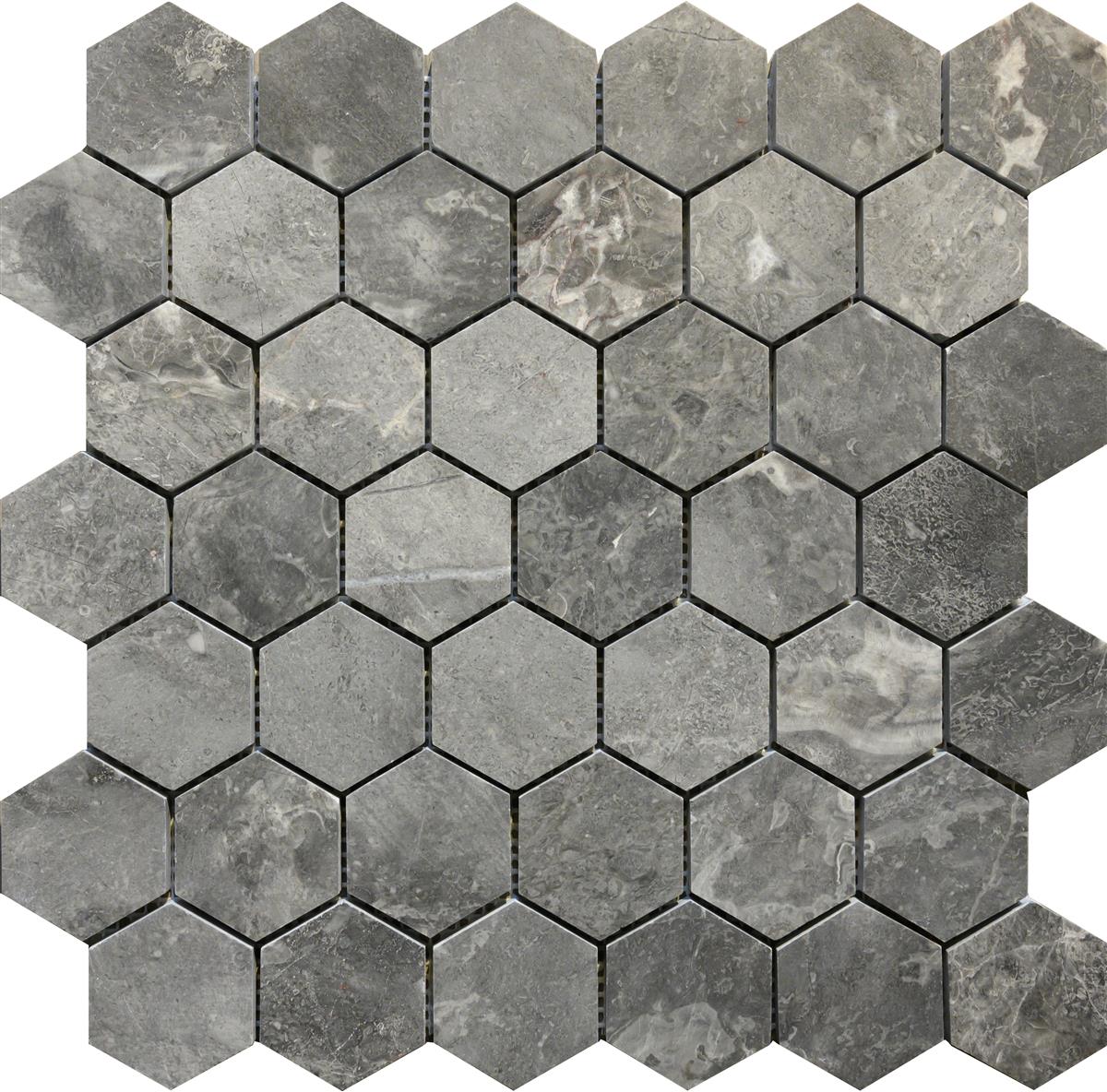 Roma Grey Marmor Hexagon 4,8x4,8x1 cm