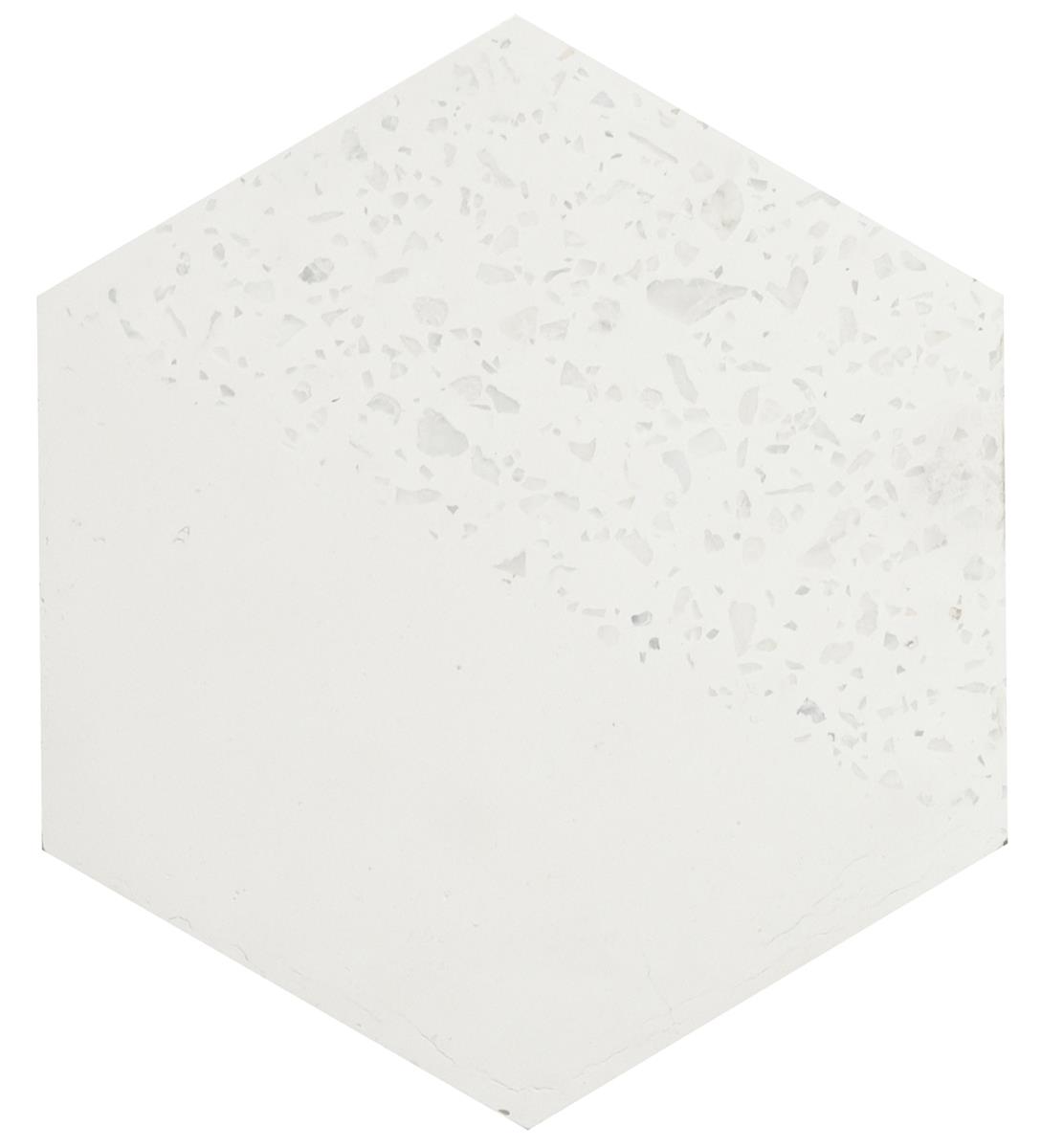 Hexagon White Terrazzo 17,4x15x1,6 cm 