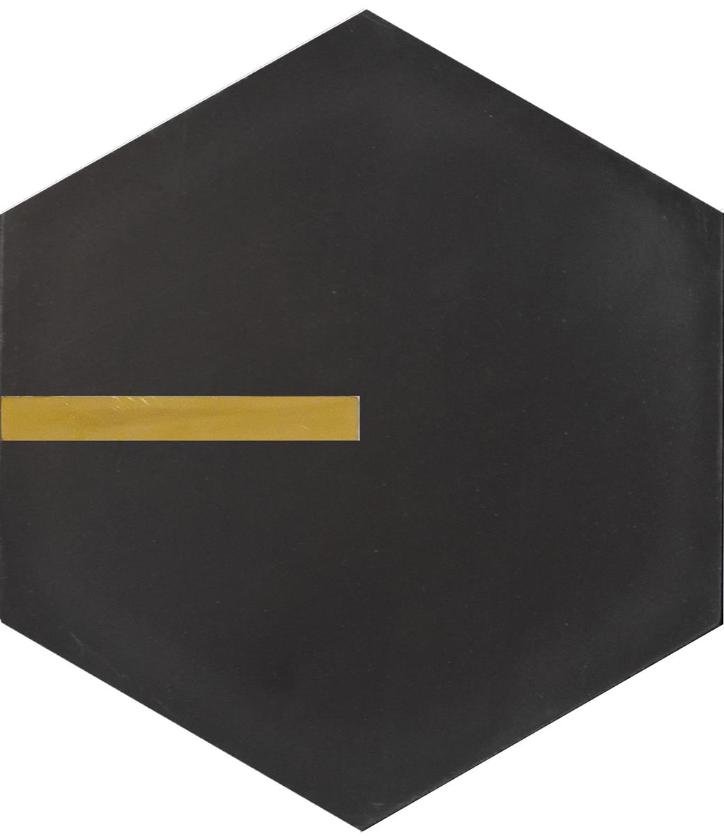Hexagon Black Brass 17,4x15x1,6 cm