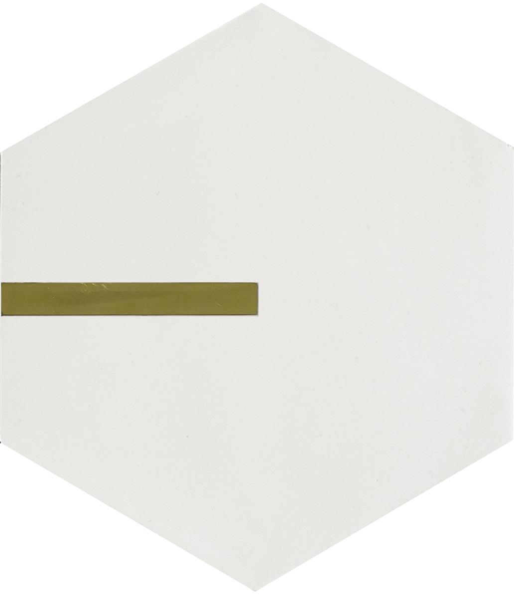 Hexagon White Brass 17,4x15x1,6 cm