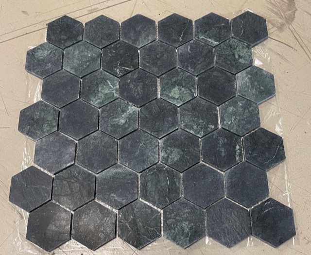 Indian Dark Green Marmor Hexagon 4,8x4,8 cm