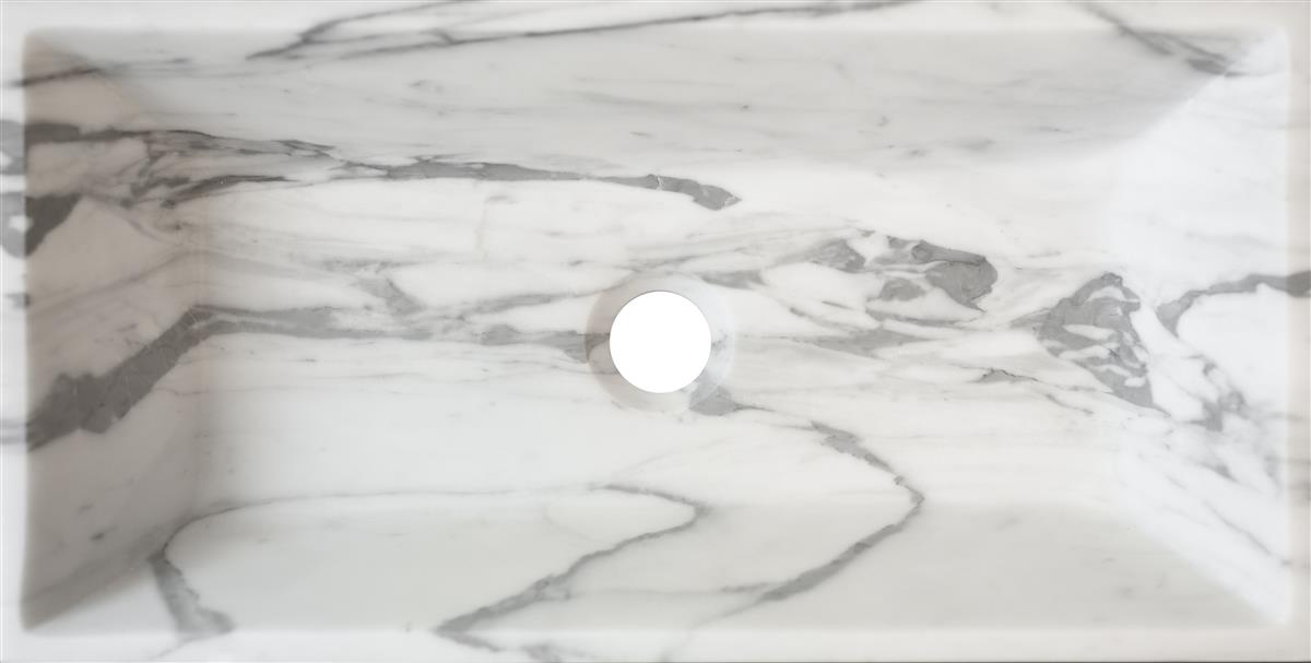 Carrara rektangulær marmorservant 50x25x10 cm 