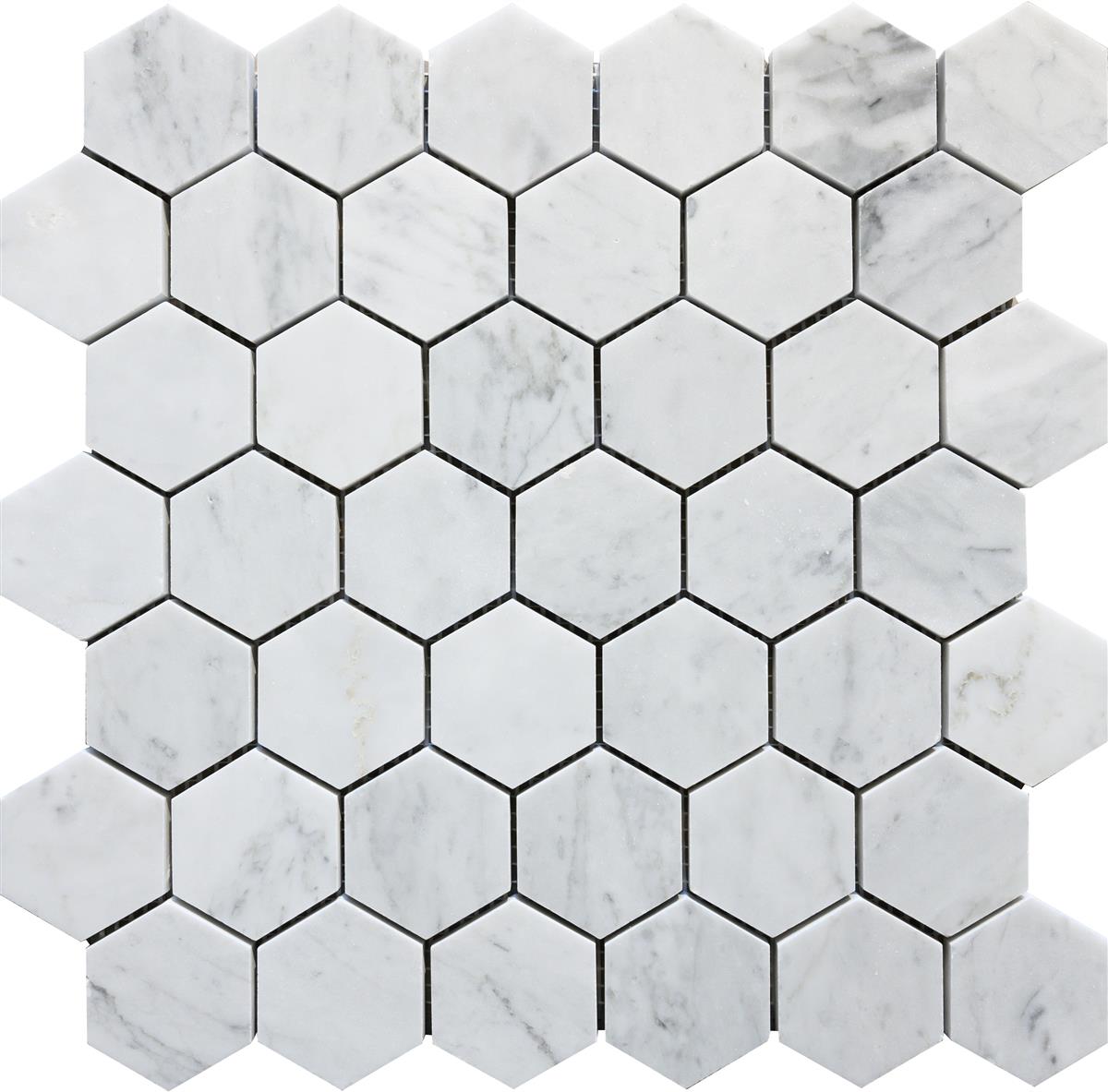 Carrara Marmor hexagon 4,8x4,8x 0,8cm