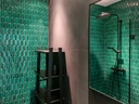 GLAZED FEATHER GREEN 34x29 MOSAIKK