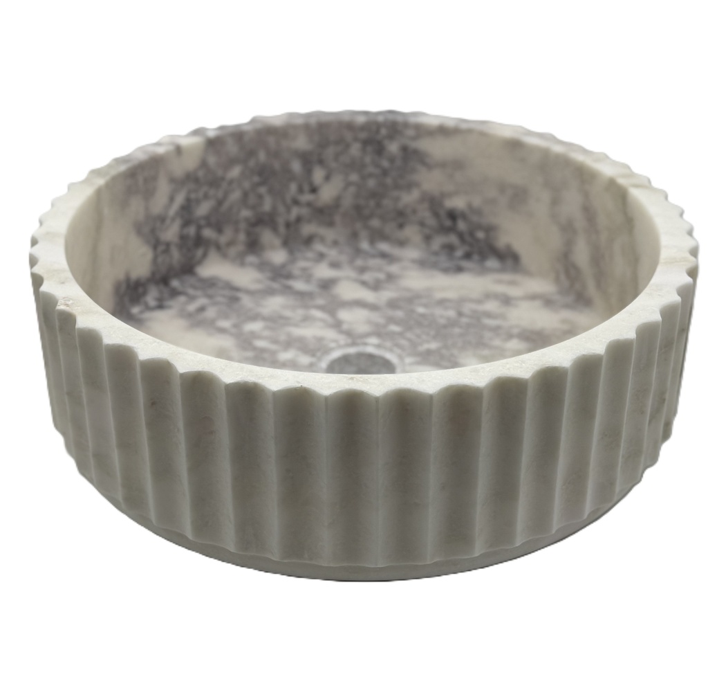 CALACATTA VIOLA MARMOR SERVANT Ø40 CM RUND MED RILLET YTTERKANT