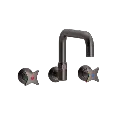 Krydsgreb køkkenbatteri med L200 mm svingtud indbygning/mur