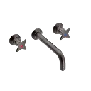 Krydsgreb håndvaskbatteri med 200mm fast tud indbygning/mur