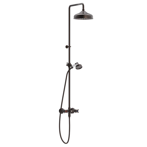 Krydsgreb brusebatteri med hoved- og håndbrusersæt