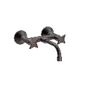 Krydsgreb vægbatteri med V150mm fast tud