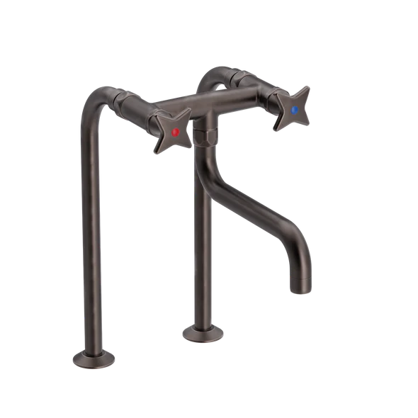 Krydsgreb køkkenbatteri på standere med S200 mm svingtud