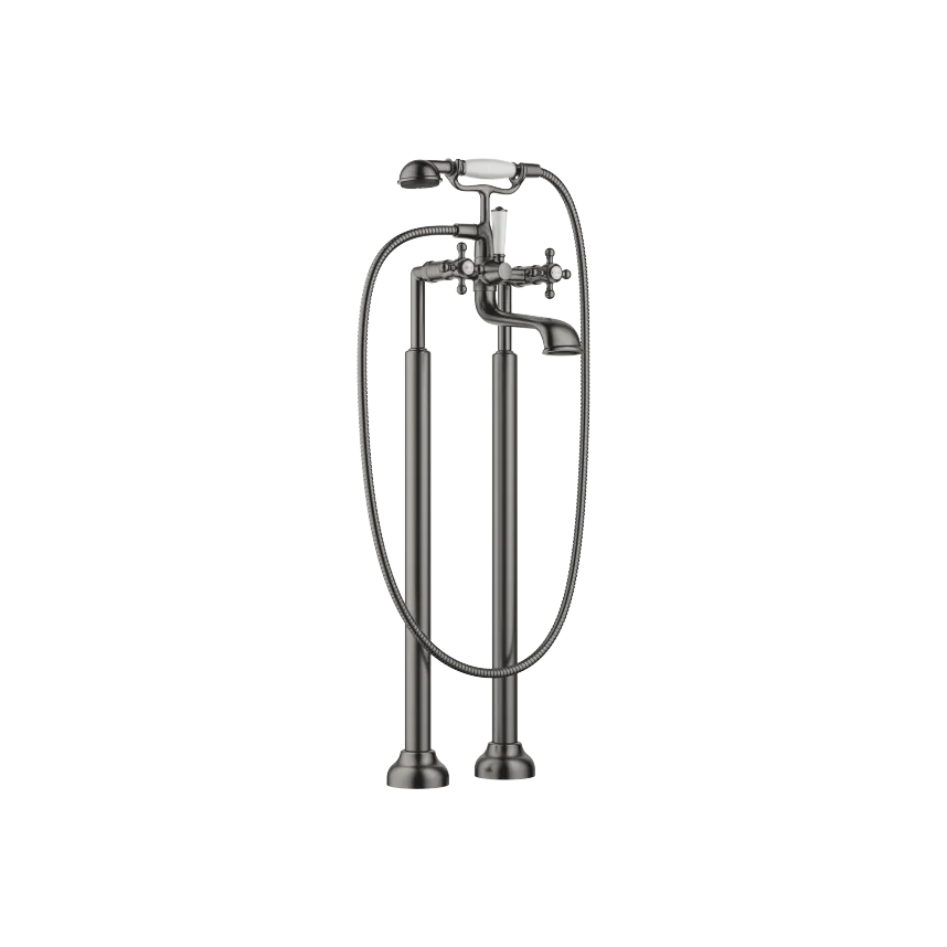 MADISON TOHULLS BLANDEBATTERI FOR BADEKAR, BADEKAR FRITTSTÅENDE MONTERING MED HÅNDDUSJSETT. DARK PLATINUM, BØRSTET