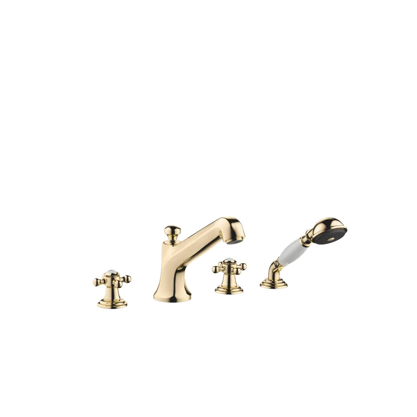 [DB27502360-09] MADISON FIREHULLS BLANDEBATTERI FOR KAR, INSTALLASJON PÅ KARKANT ELLER FLISKANT. MESSING (23 KT GULL)