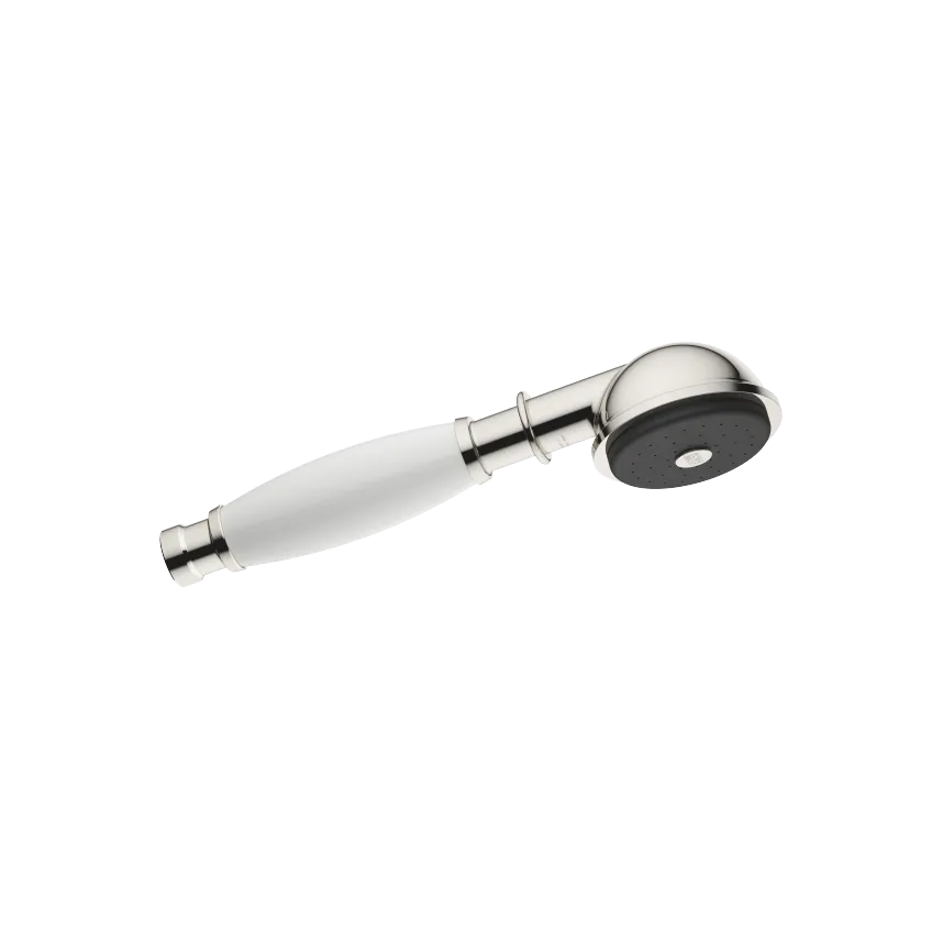 [DB28002970-080010] MADISON METALL HÅNDDUSJ MED PORSELENINNSATS (HVIT) FLOWREDUCE. PLATINA