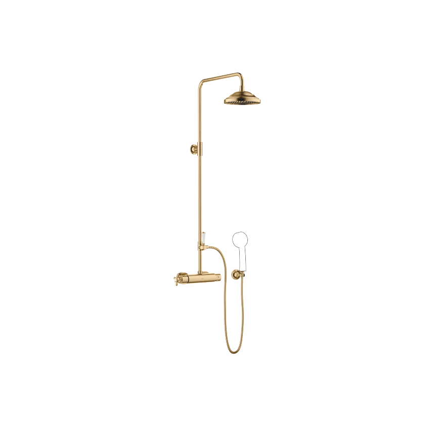 [DB34458360-28] MADISON SHOWERPIPE MED DUSJTERMOSTAT UTEN HÅNDDUSJ FLOWREDUCE. BØRSTET MESSING (23 KT GULL)