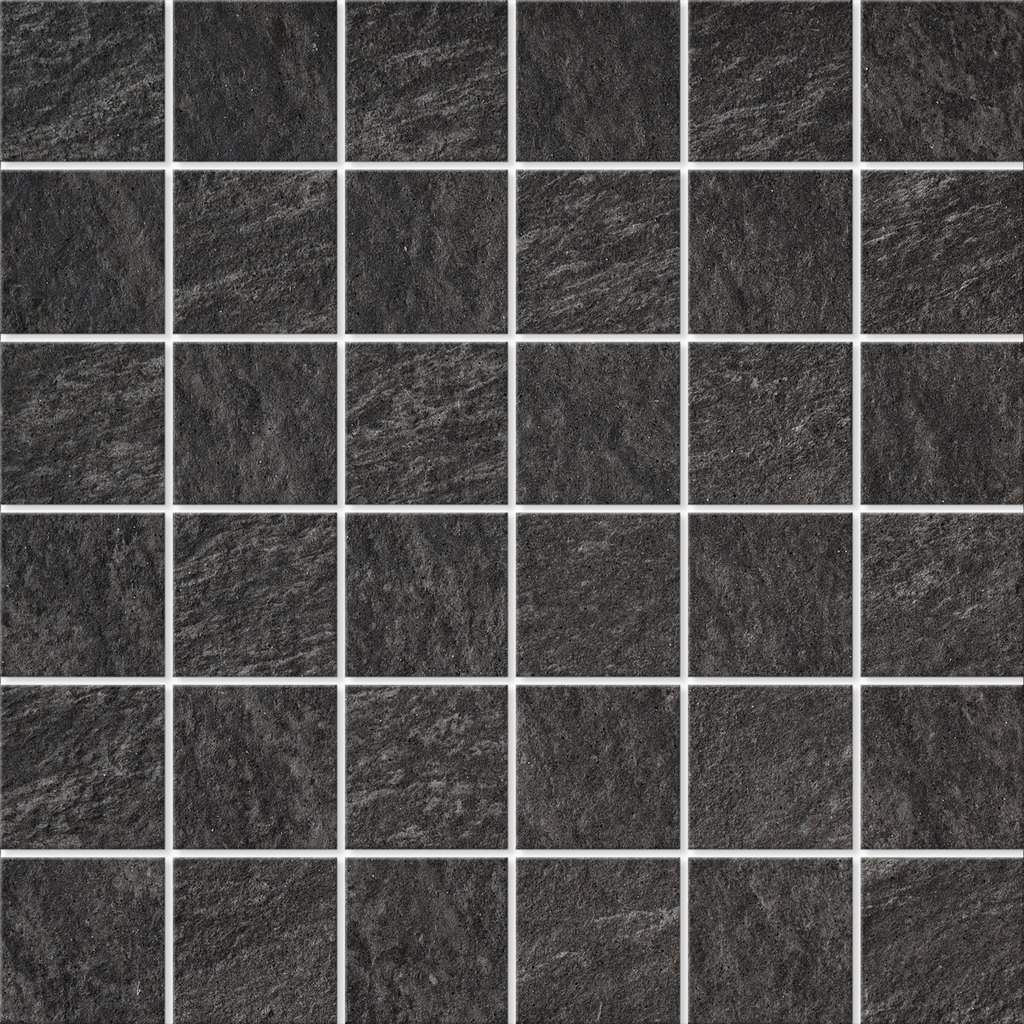 [BM21305] QUARTZIT BLACK 5X5 (4,7X4,7) D0505 9MM MOSAIKK PÅ NETT
