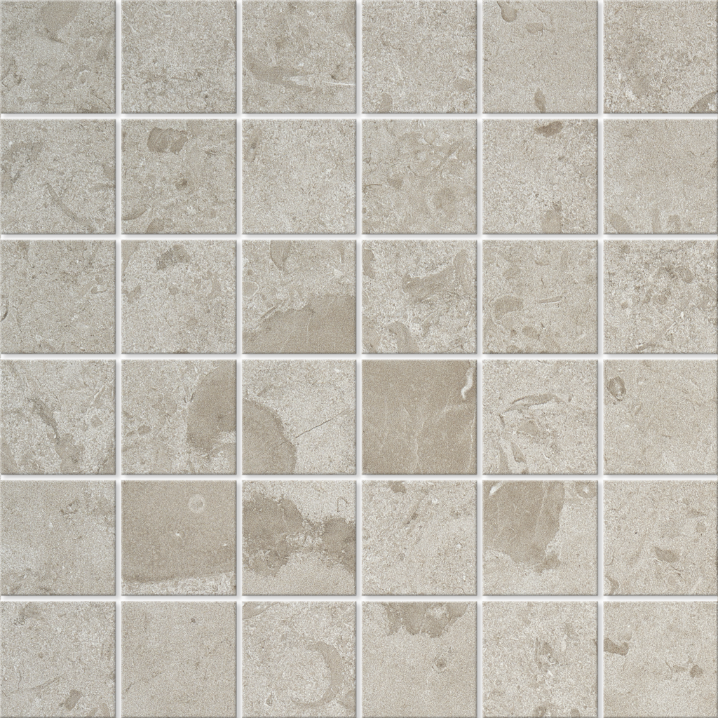 [BM36705] NORRVANGE LIGHT GREY 5X5 (4,8X4,8) J0505 9MM MOSAIKK PÅ NETT