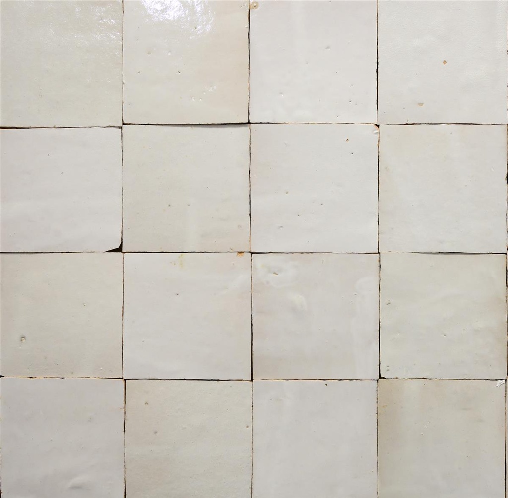 Zellige White 10x10 cm håndlagd, marokkansk flis (Blanc)
