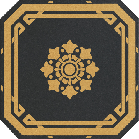 OLD ENGLAND LEEDS 20X20 OTTAGONO DECORO BLACK