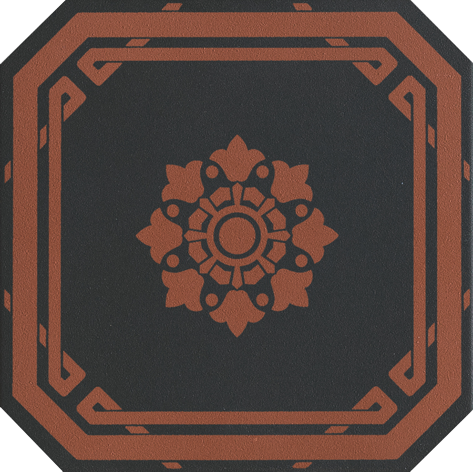 OLD ENGLAND CHESTER 20X20 OTTAGONO DECORO BLACK