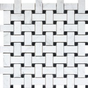 Carrara Basket Weave 30,6x30,6 Silkematt Marmormosaikk