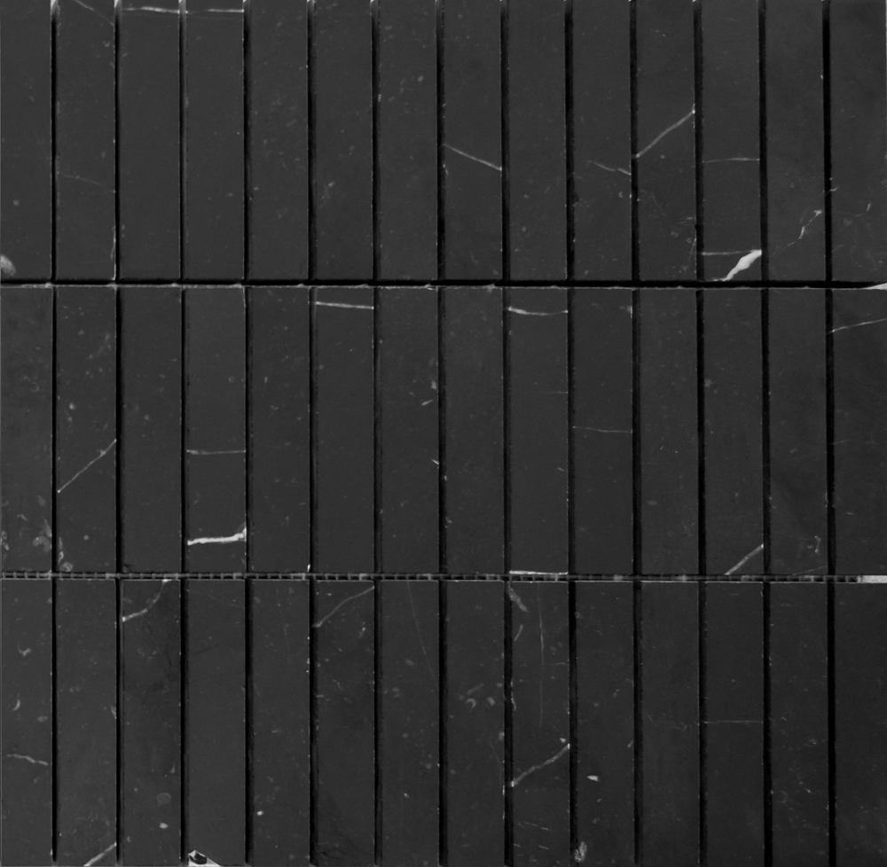 [ULA174] Nero Marmor Pinstripe mosaikk 30,5x30,3 cm Polert