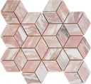 NORSK ROSA FAUSKE MARMOR DIAMOND MOSAIC 7,5X4,5 10MM HONED