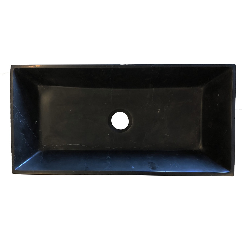 Marmorservant sort rektangulær 25x50 cm