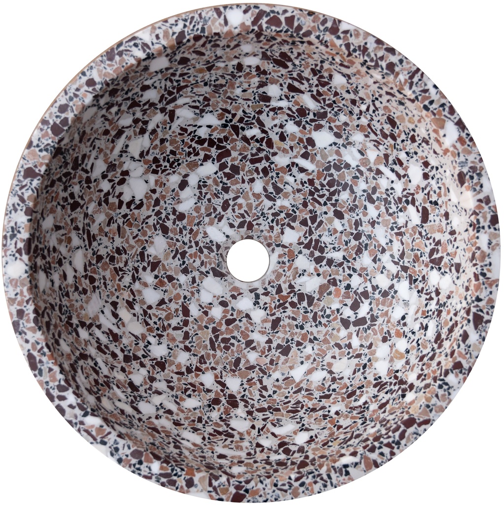 Terrrazzoservant Burgunder Rund Ø42 cm