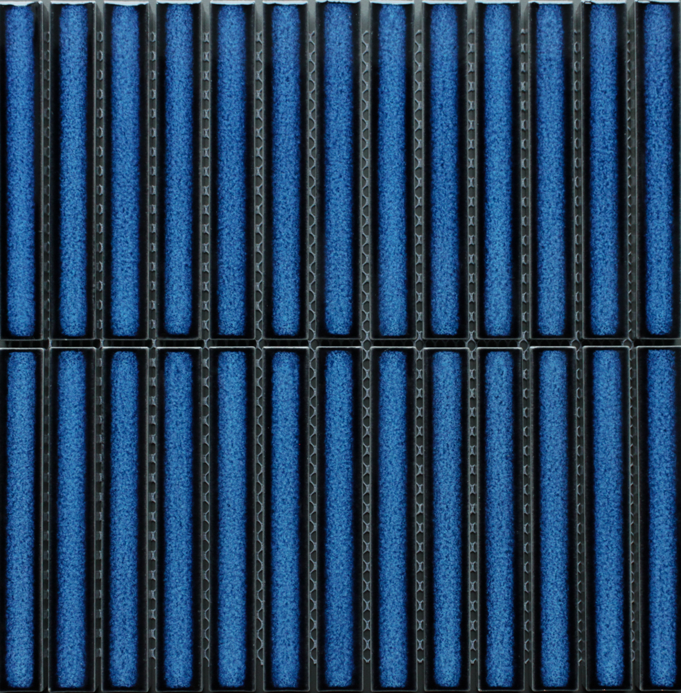 [ULA246] Glazed Pinstripe Cobolt Kit Kat mosaikk 29,9x29,6 cm